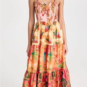 Farm Rio Mixed Warm Prints Maxi Dress